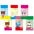 Single pack cleansing wipes with six various cute cartoon character designs in multi colors - Cartoon Mascot Series / Multicolor Mixed