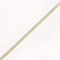 Detail of gold chain with light blue round stones in a single-row claw setting style - Blue Jade Zircon - Gold