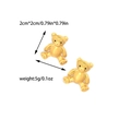 Boucles d'oreilles ours en acier inoxydable doré avec une finition polie chic - Style Ours en Peluche Rayé