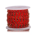 Red bone-shaped stainless steel chain on a white spool for DIY jewelry making - 1m / Red Butterfly
