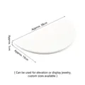 White semi-circular jewelry display riser pad 38x19x1cm for necklace and ring counters - Arc Display Board (White)