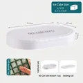 White 36-grid silicone ice cube tray with lid showing dimensions and easy release - White Soft Bottom 1 Layer 36 Grids with Lid