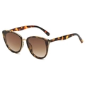 Cat eye tortoiseshell sunglasses with gold metal frame and brown gradient lenses - Tortoiseshell Gradient Tea C2