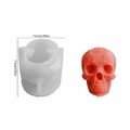 Geometrische Totenkopf Silikonform und rotes Harz-Finish mit Maßen 7,5cm mal 7,3cm - Geometrischer Totenkopf 001
