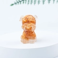 Miniature Schnauzer figurine crafted in translucent orange resin with crystal gravel - 06 Egg Yolk Stone Color