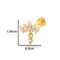 Gold stainless steel crown heart labret stud with zircons, measuring 1.04cm by 0.9cm - Crown Pendant (HSPJ0154-3#) / Gold Yellow
