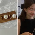 French vintage style large pearl earrings with golden spiral clips for non-pierced ears - Gentle Pearl (14mm)