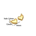 18K gold plated heart charm pendant in golden finish 13mm x 14mm with 1.6mm hole size - Gold Heart 13