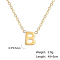 Collana minimalista in acciaio al titanio dorato con ciondolo lettera B e finitura lucida - Lettera B