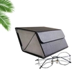 Schwarze achteckige Metallbrille mit faltbarem Brillenetui aus schwarzem Leder - Schwarz (2 Steckplätze)