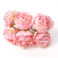 Ramo de rosas artificiales rosas con degradado amarillo para accesorios de pelo de boda - #19 Rosa europea de borde quemado (Pack de 6)
