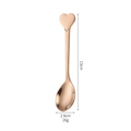 Roségoldener herzförmiger Dessertlöffel 13cm Edelstahl für Kaffee und Vogelnester - Löffel / Roségold