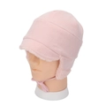 Rosafarbene Winter-Kinderhaube aus Cord mit Ohrenklappen und warmem Fleece-Futter - 2-6 Jahre / Rosa