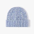 Gorro de punto grueso azul claro y blanco con textura suave de piel sintética de lujo - Azul (24B095)