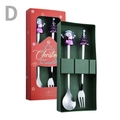 Christmas stainless steel spoon and fork set in purple variant with gift box - Color Box 2-Piece Set D