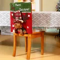 Housse de chaise de Noël avec renne 3D, dimensions 46x54cm, poids 197g, décor fête - Renne / Style C