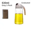 Botella de aceite de vidrio de 630ml con asa gris y escala para la cocina - 630ml / Estándar / Gris