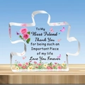 Puzzle-shaped acrylic ornament for Best Friend featuring pink roses and butterflies - Best Friend Sky Style (Q21)