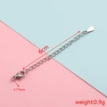 6cm stainless steel extender chain with lobster clasp and teardrop pendant in silver finish - Steel Color 8#