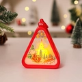 Rote Weihnachtslaterne mit Weihnachtsmann-Elch-Motiv und warmem gelbem LED-Licht - Dreieck Rot Rentier-Schlitten