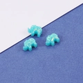 Blaue Opal-Elefantenperlen mit Glitzerflocken für Schmuckherstellung, 3er Set - Himmelblau