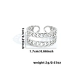 Adjustable multilayer silver stainless steel chain ring with 1cm width specifications - Layered Chain Link Style (TYR0624)