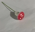 Miniatur Roter Fliegenpilz mit weißen Punkten am grünen Drahtstiel für Bonsai - Rosa