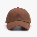 Classic dark brown six-panel baseball cap in premium cotton twill for outdoor wear - Adjustable / Brick Red