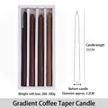 Set of 4 gradient coffee taper candles 25cm length for European dining decor - Taper Candle Set / Gradient Brown