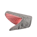 Guante de cocina gris resistente al calor con palma de silicona rosa y diseño de peces - 1 Pieza / Rosa