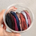 Jar of high-elasticity hair bands in various colors including blue, burgundy, and pink - 20 PCS (OPP Bag) / Multicolor