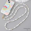 60cm Pearl crossbody phone chain with gold beads and floral tulip case accessory - K3283 Pearl Letter C Crossbody Chain