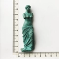 Bronze Venus de Milo resin fridge magnet souvenir shown with ruler at 8.5cm height - Retro Venus Statue