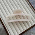 Minimalist cream white jelly color acrylic hair claw clip for women on jewelry box - 12cm Rectangular Bar / Jelly White