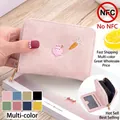 Pink compact bifold wallet featuring cute rabbit embroidery and accordion card slots - Rabbit Embroidery / Pink