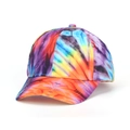 Colorful tie-dye baseball cap with vibrant tropical prints and curved brim for outdoor wear - Colorful Trendy Tie-Dye Style (25#)
