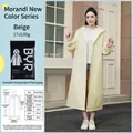 Beige EVA waterproof hooded raincoat with storage bag and 17C thickness details - Beige Adult Drawstring Style [100g 17-mil Frosted Extra Thick]