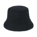 Primer plano de la textura del gorro de pescador de forro polar negro y lana de cordero - 56cm-58cm / Negro