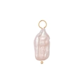 Baroque natural pearl pendant with golden metal ring attachment in soft pinkish purple hue - A0013-Pink Purple Baroque / Gold
