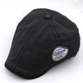 Detalle de la gorra plana de algodón lavado con parche Gsiors y costuras laterales - M (56-58cm) / 03 Gris Oscuro