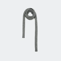 Minimalist grey ribbed knit long scarf for women with millennium style aesthetic - Gray
