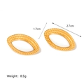 Vintage Ohrringe 18K vergoldet Edelstahl Oval mit Seilstruktur Design 2,7cm - Gedrehter Rand Hohl / Gold Hohl