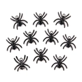 Set of ten black spider charms for DIY jewelry making with detailed texture - Style 8 20x22mm