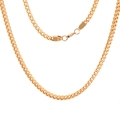 Polished gold titanium steel Cuban chain necklace with a secure lobster clasp closure - 3.0mm / 55cm / Gold