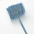 Three-row rhinestone claw chain in aurora blue AB crystals with a silver base finish - 1 Yard/Pack / Light Blue AB