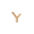 Minimalist 18K gold plated letter Y pendant with vintage twisted rope texture design - Gold - Letter Y
