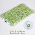 Mix of 3mm light green glass seed beads for DIY jewelry making in transparent bag - Light Green Tones Mixed 3mm