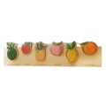 Wooden fruit shape sorting puzzle featuring watermelon apple and pineapple for kids - Fruit Style