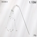 1.15M Silver beaded branch decoration for Christmas tree and festive scene styling - Silver