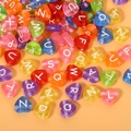 Colorful heart-shaped acrylic letter beads for kids creative DIY jewelry making kits - 5*10mm Outer Heart-shaped Brightly Colored Letters (100 Pieces)